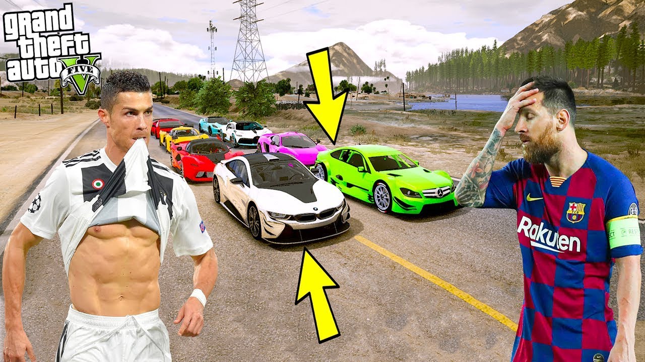 RONALDO VE MESSİ PAHALI SÜPER ARABALARIYLA YARIŞIYOR(KAVGA ETTİLER!) - GTA 5