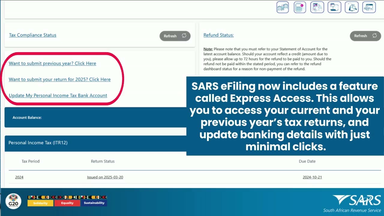 How to Update your Banking Details on eFiling using Express Access