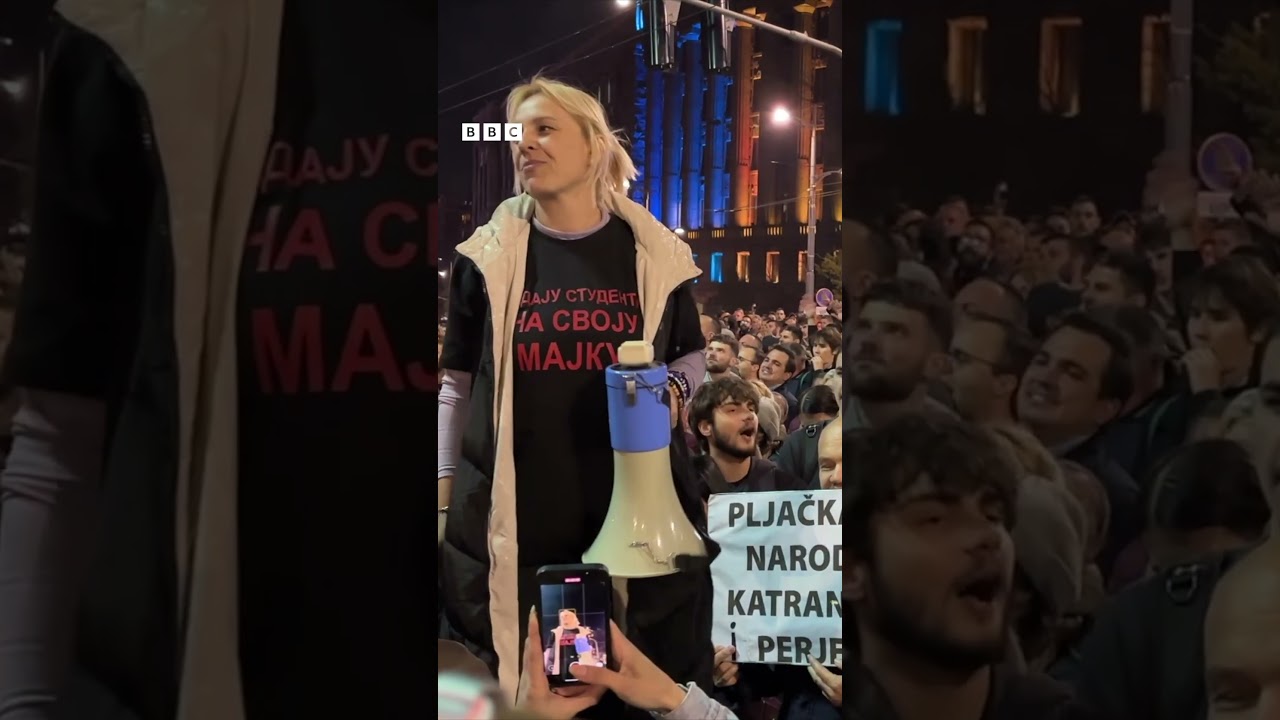 Kordon između skupova podr&scaron;ke vlasti i Dijani Hrki #beograd #studenti #protesti #srbija #shorts