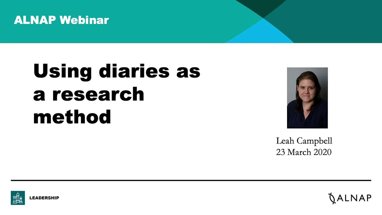 Using diaries as a research method | March 2020 webinar