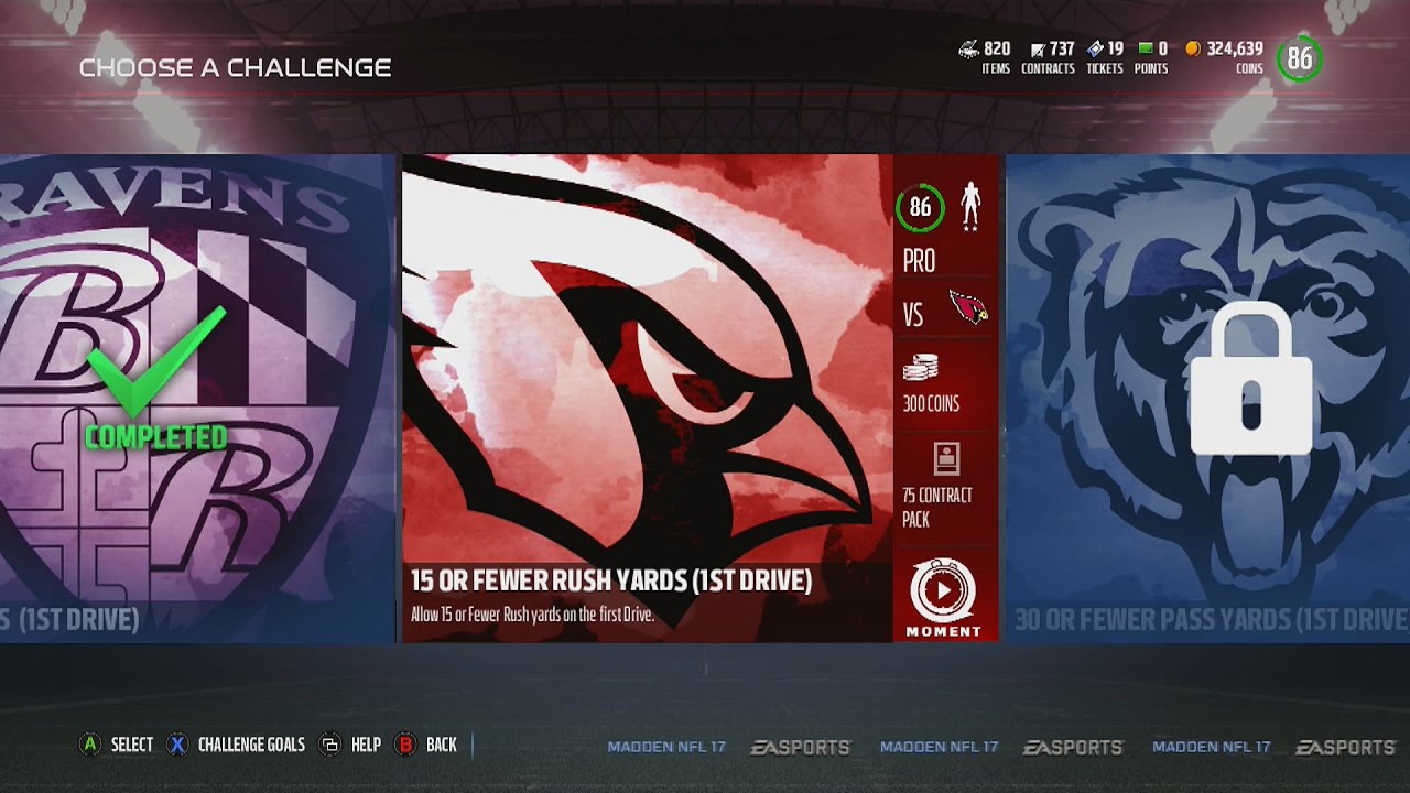 Madden NFL 17 | MUT December Gauntlet Defense Challenge #2 | 15 or Fewer Rush Yards (1st Drive)