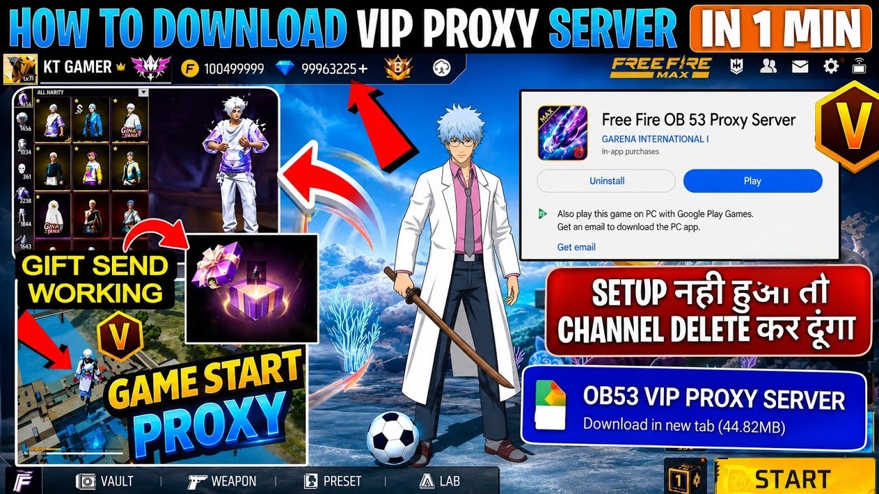 How To Download FF Proxy Server 💯😱🔥 | KT FAMILY 