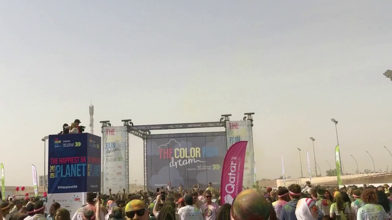 #happiest5k Color Run Qatar 2018