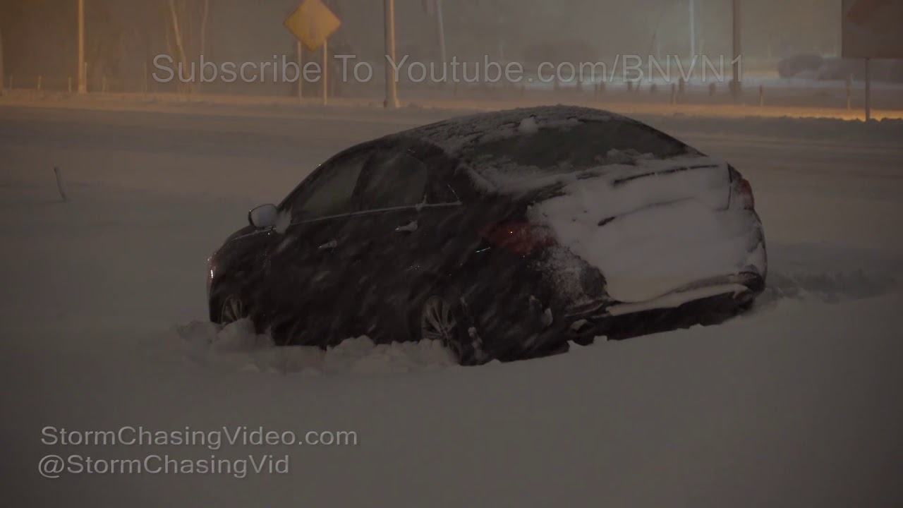 Hartford, CT Noreaster Blasts I-90 with deep snow - 3/7/2018