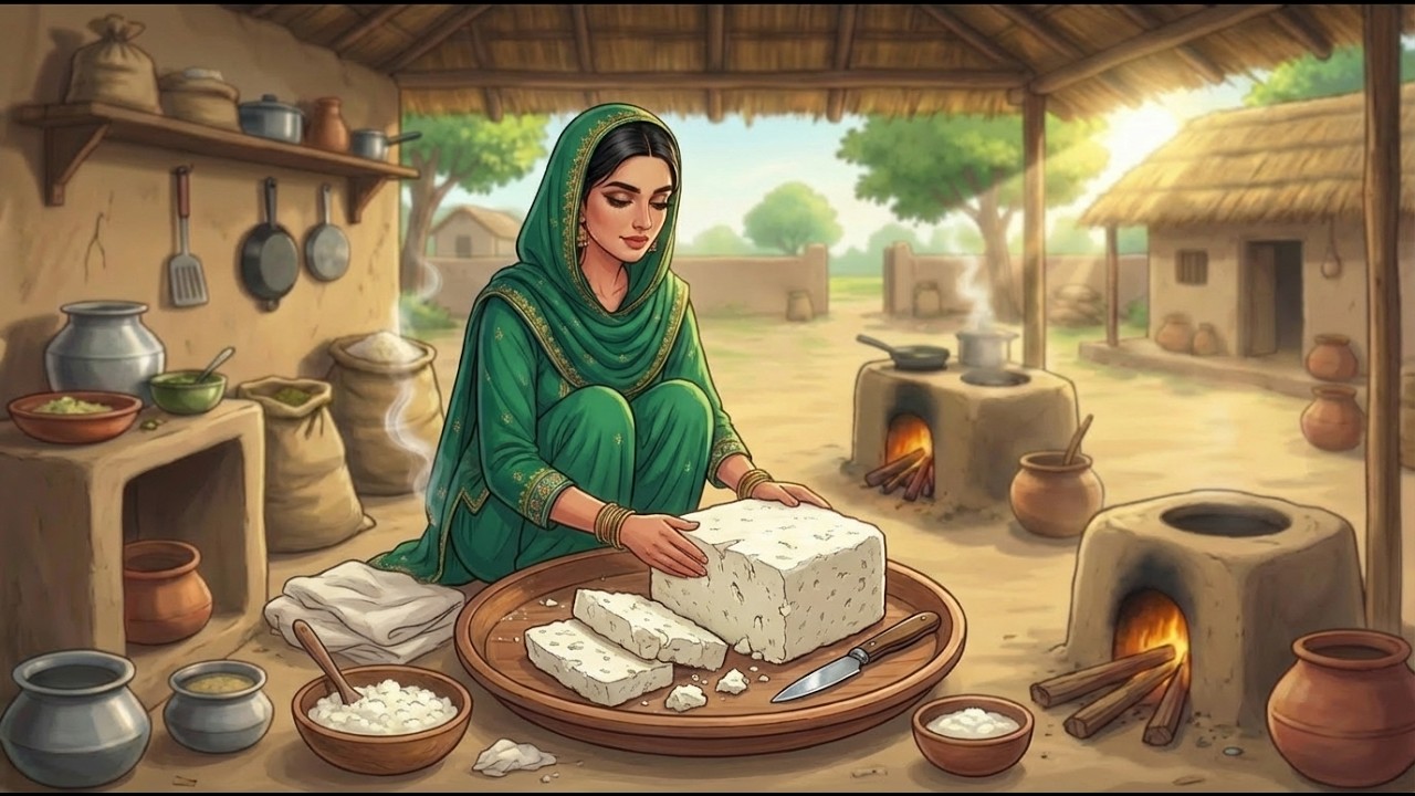 Traditional Sheep Milk Cheese Recipe 🧀| Ancient Village Cooking ASMR Vlog |Allah Rakki