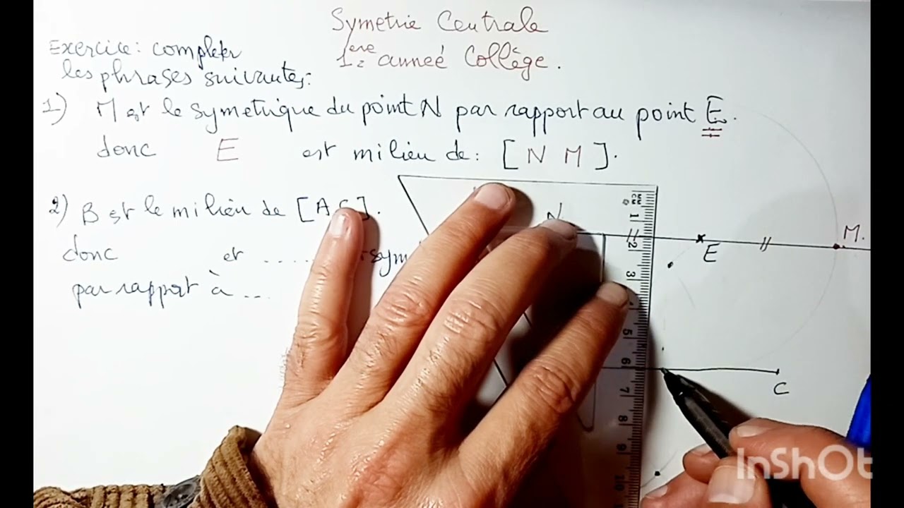 EXERCICES CORRIGES SYMÉTRIE CENTRALE 1ERE ANNÉE COLLÈGE.