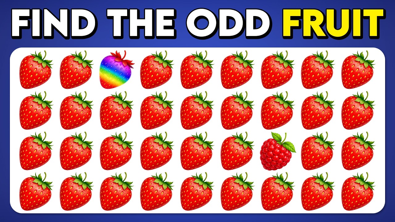 Find the ODD One Out - Fruit Edition 🥝🍓🍒 | Easy, Medium, Hard | 60 Ultimate Levels