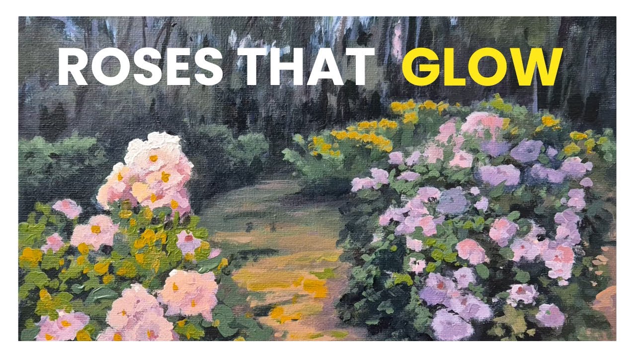 How to Paint Glowing Roses | Acrylic Tutorial