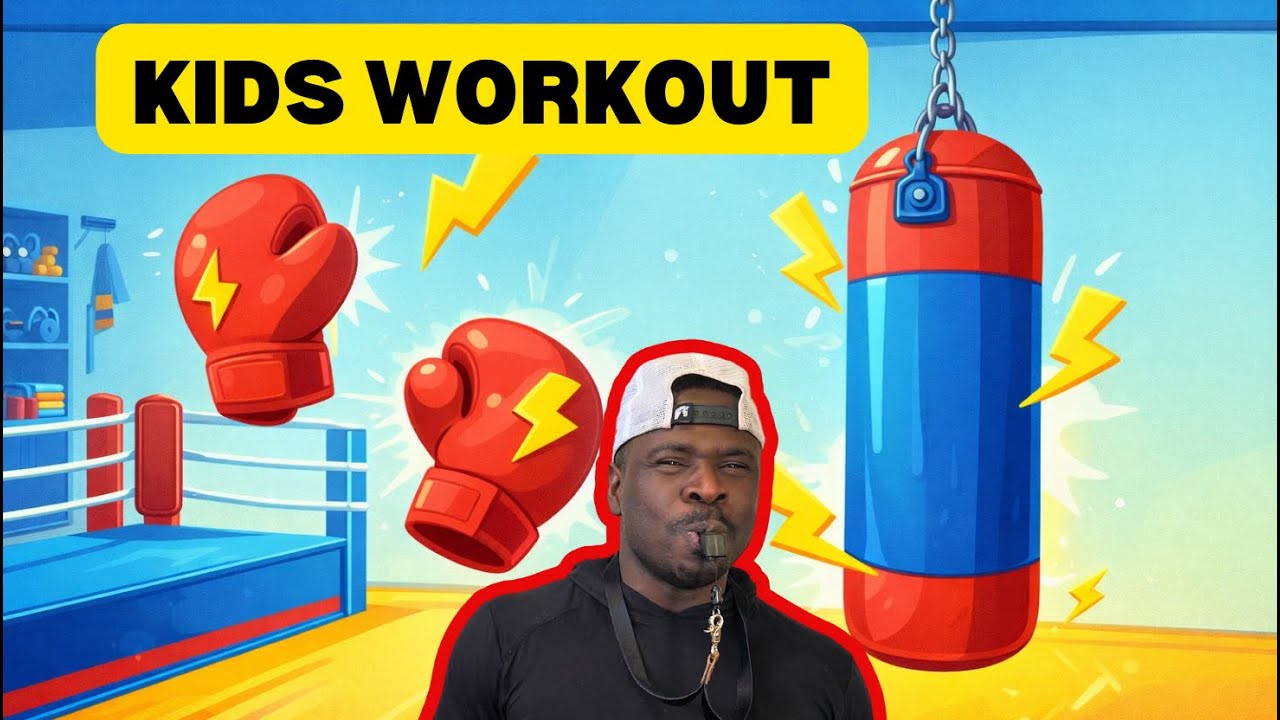 Детская боксерская тренировка 🥊 | 10-минутная тренировка для сжигания энергии в помещении (безопа...