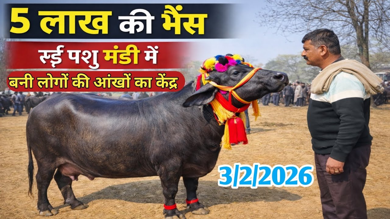 रूई पशु मंडी में पहली बार आई 5 लाख की भैंस, देख कर लोग हैरान 😱भोगांव मैनपुरी 