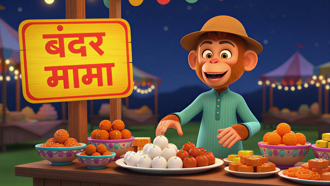 Bandar Mama Pahan Pajama - 3D Animated Hindi Rhymes | बंदर मामा पहन पजामा | Rhymes For Kids