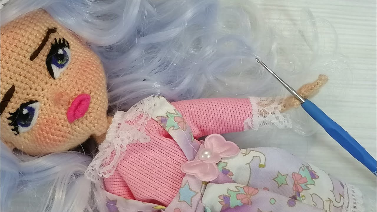 #amigurumi_caramela doll pattern part 10 hair تركيب الشعر الحراري