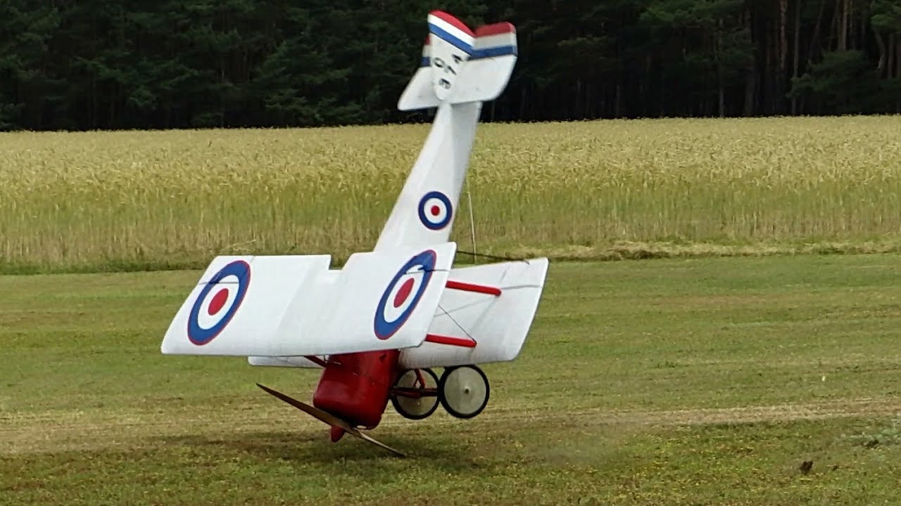 Big RC Sopwith Pup , failed landing , Modellflugtreffen Damelang 2014 *HD*