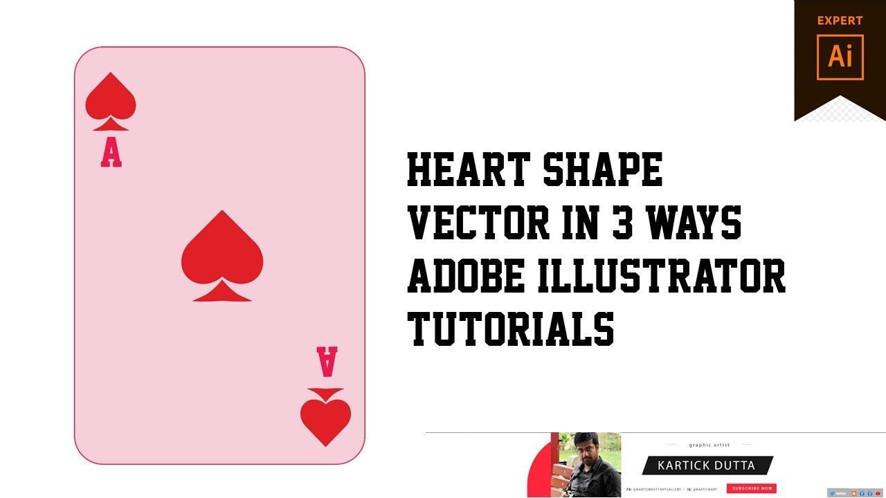 create love sign in adobe illustrator in 3 different ways | heart shape vector   #onlinelearningbox