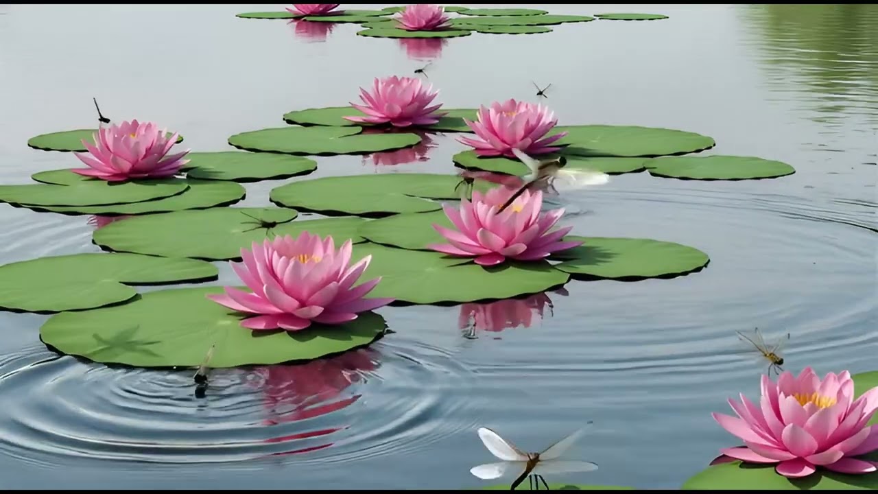 1Hour Relaxed Nature Video#17 | Floating Garden of Lotus Flowers | 4K Deep Inhale Energy of Universe