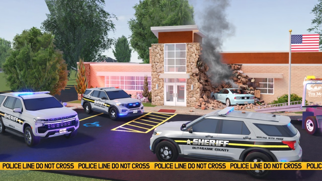 *CRAZY* Greenville Wisconsin Highway Driver CRASHES into Bank Roblox Roleplay