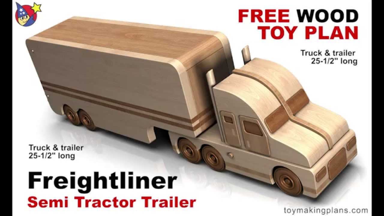 Wood Toy Plans - Freightliner Semi Truck