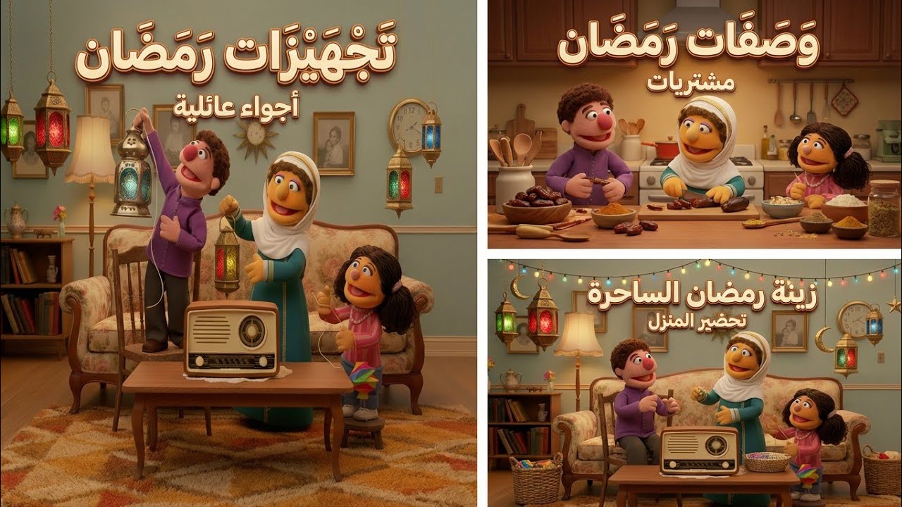 تجهيزات اول ليله في رمضان شوشو وماما مرمر وبابا سماسم بيجهزوا البيت لرمضان 2026 … فوضى رهيبة 😂🏠🕌🌒