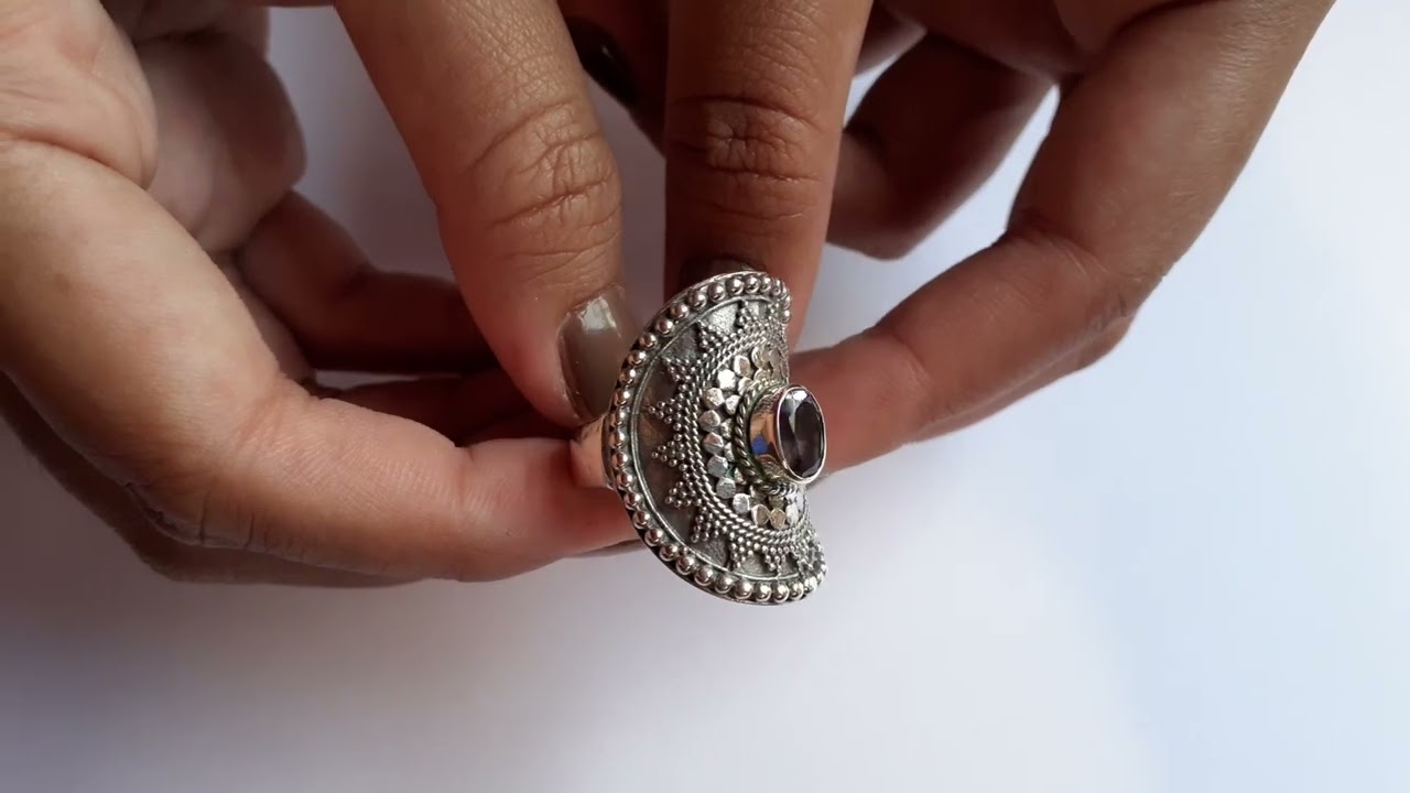 Sterling silver, Amethyst , Gemstone ring