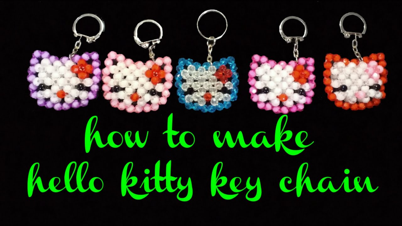 Beaded Hello Kitty Keychain