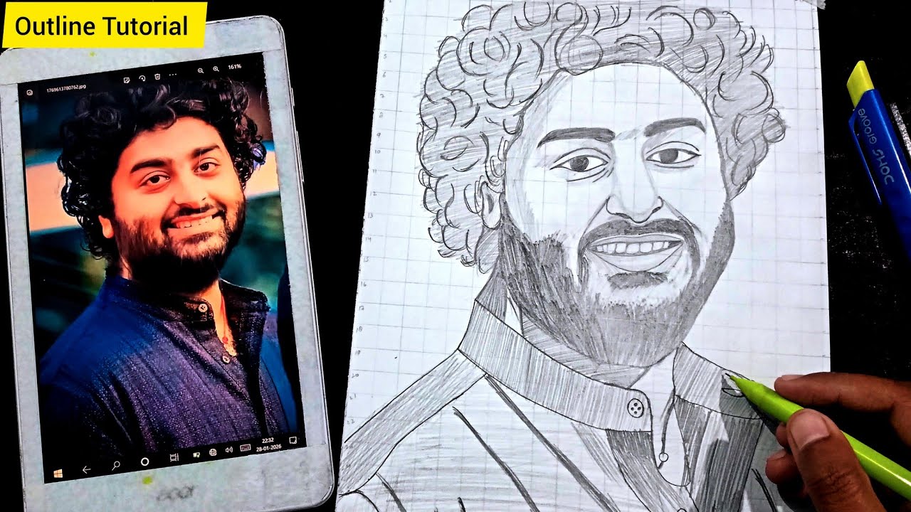 How to draw Arijit Singh | Arijit Singh Drawing #arijitsingh #drawing