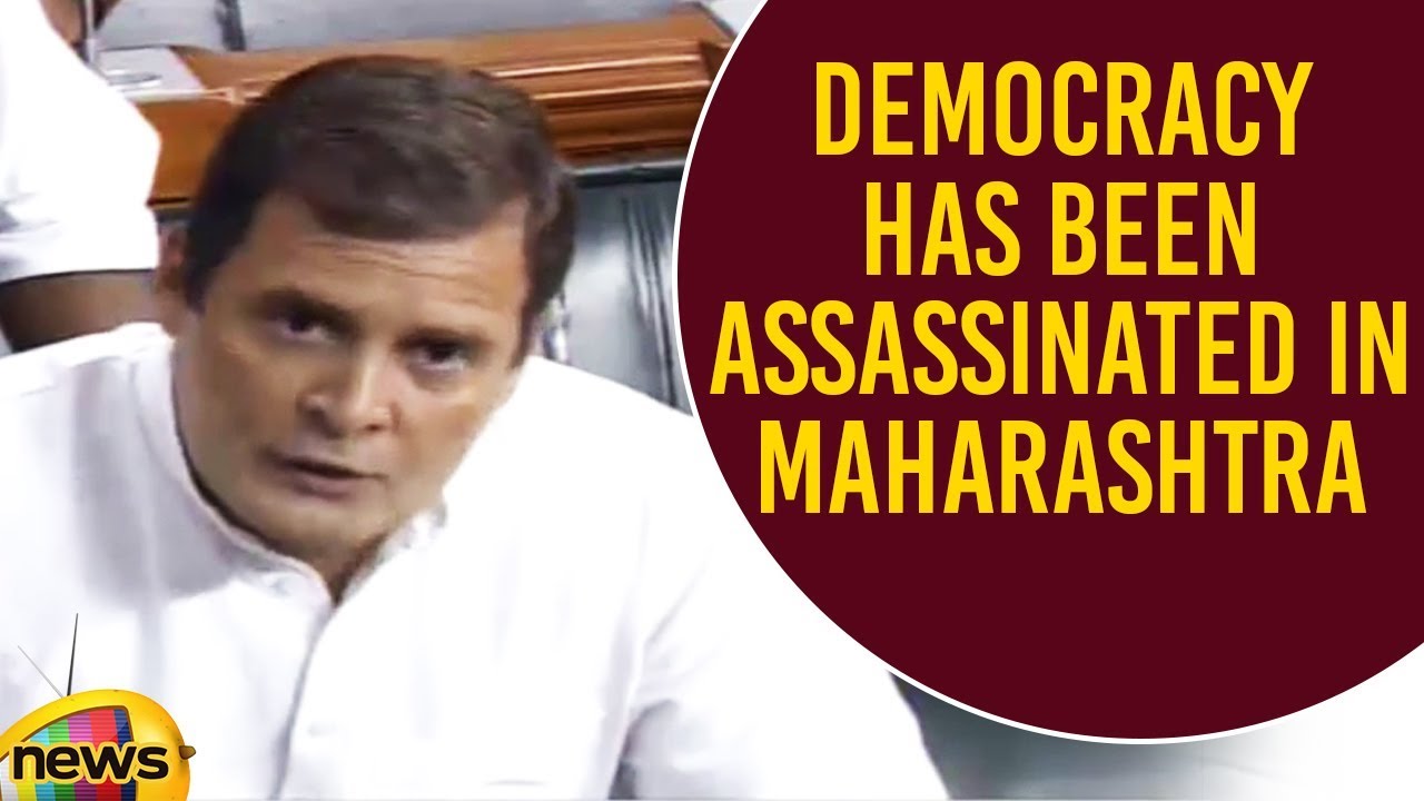 Rahul Gandhi Says Democracy Has Been Assassinated In Maharashtra | #LokSabhaSession2019 | Mango News