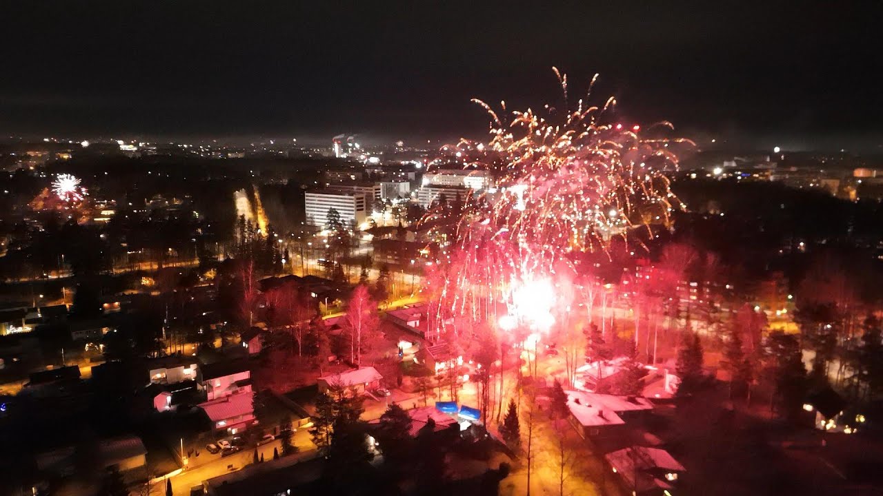 Fireworks seen from a drone - DJI Mini 4 Pro
