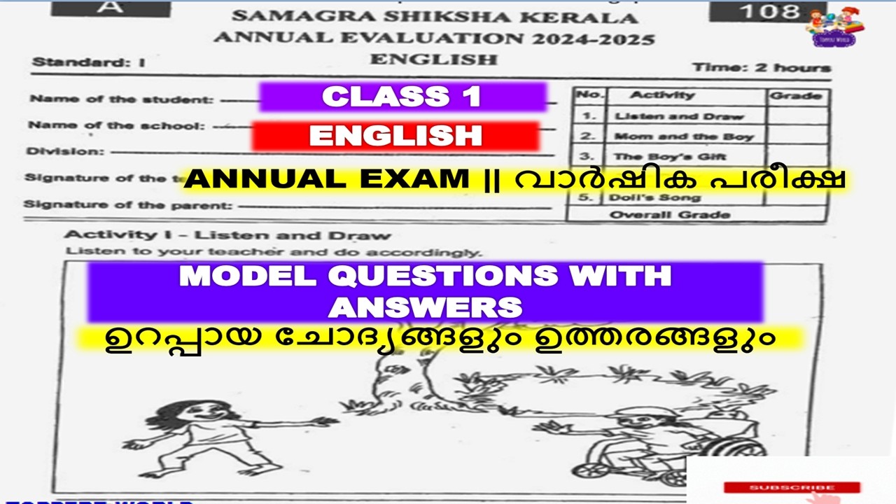 CLASS 1 ENGLISH |ANNUAL EXAM MODEL QUESTION ANSWERS |ഉറപ്പായ ചോദ്യങ്ങളും ഉത്തരങ്ങളും 2026