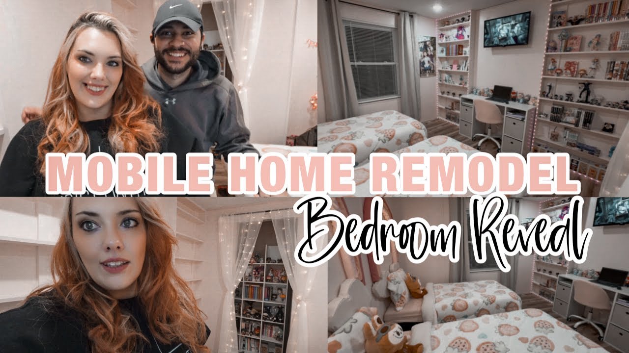 GIRLS DREAM BEDROOM REVEAL | built ins and decorating | old mobile home renovations 