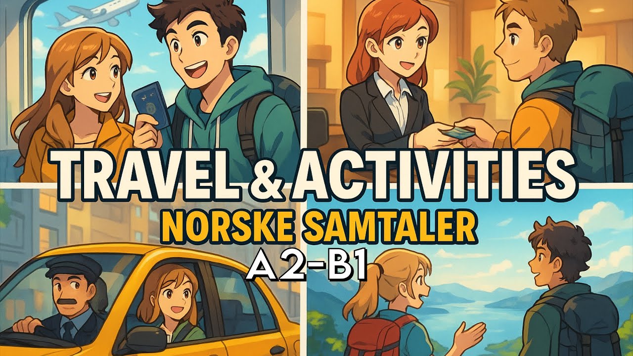 L&aelig;r norsk med dialoger (A2 - B1) &ndash; Reise og Aktiviteter | Praktisk Samtaler | Norwegian connect