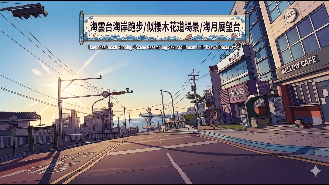 2026年2月3日海雲台海岸跑步/似櫻木花道場景/海月展望台