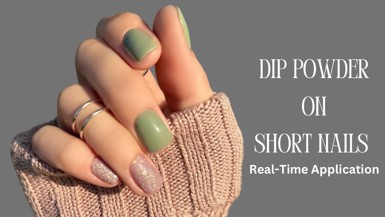 Real-time dip powder on short natural nails