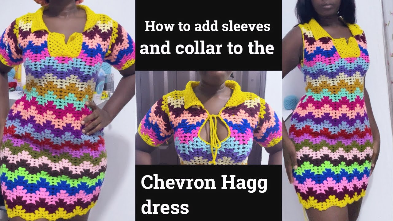 Easy: How to add collar, sleeves and bust design to any chevron project (beginner friendly)#chrochet