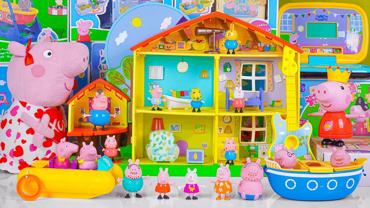 95 Minutes Satisfying with Unboxing Cute Peppa Pig Peppa's Playtime To Bedtime House Playset 🌙