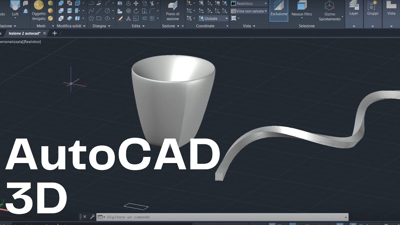 Corso AutoCAD 3D [Estrudi spiegato, solidi complessi] (2) Per Studenti Universitari e Professionisti