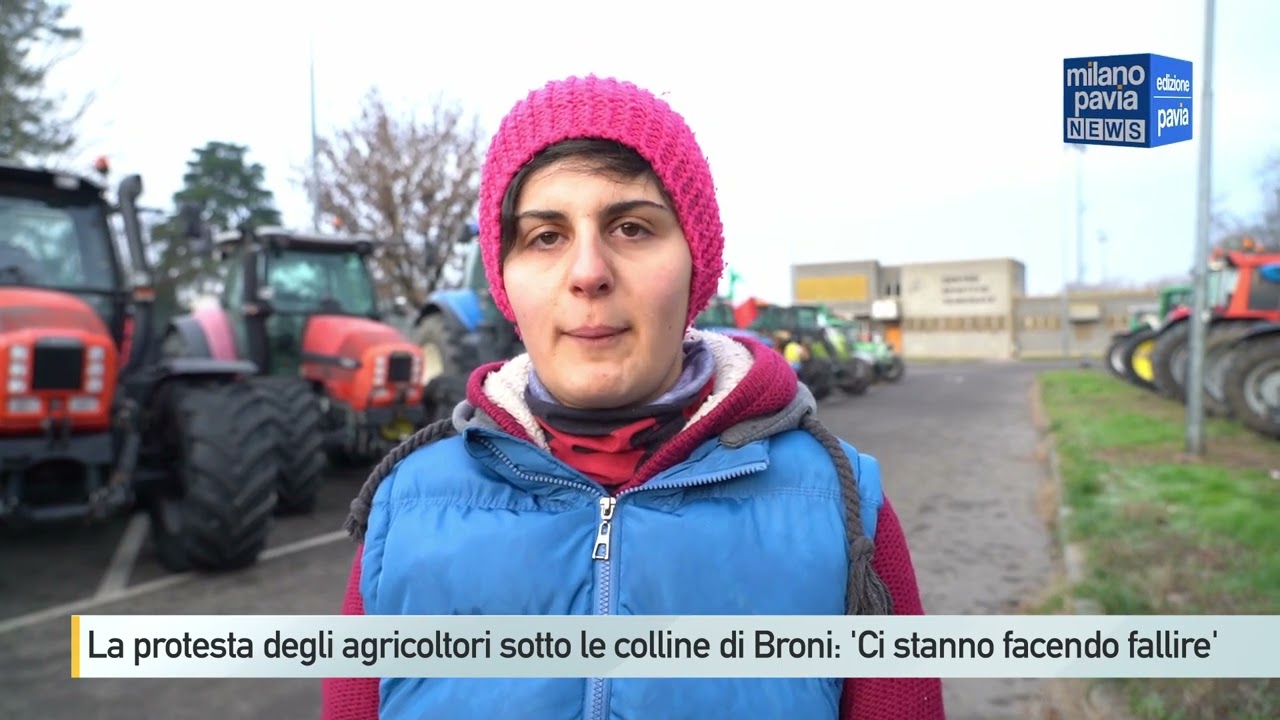 Broni, la protesta dei trattori si sposta sotto le colline: 'Così ci stanno facendo fallire'