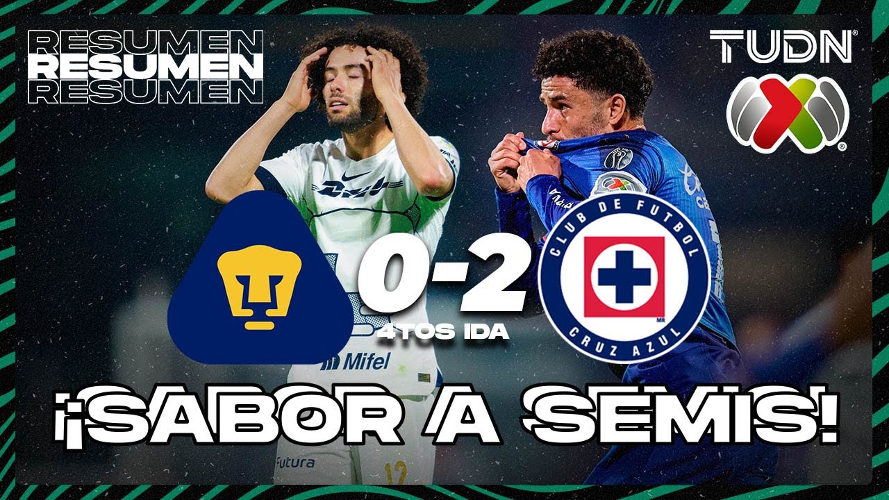 Resumen y goles | Pumas 0-2 Cruz Azul | CL2024 - Liga Mx - 4tos IDA | TUDN