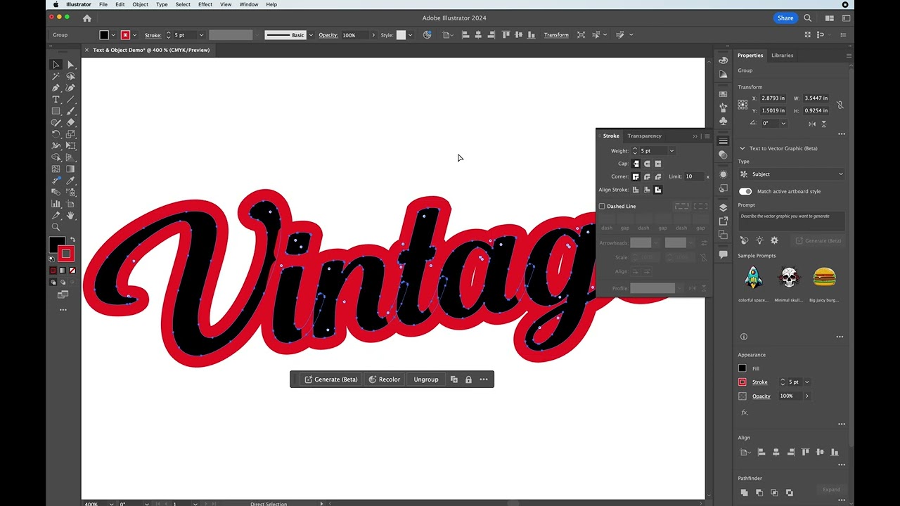Modifying Type in Adobe Illustrator