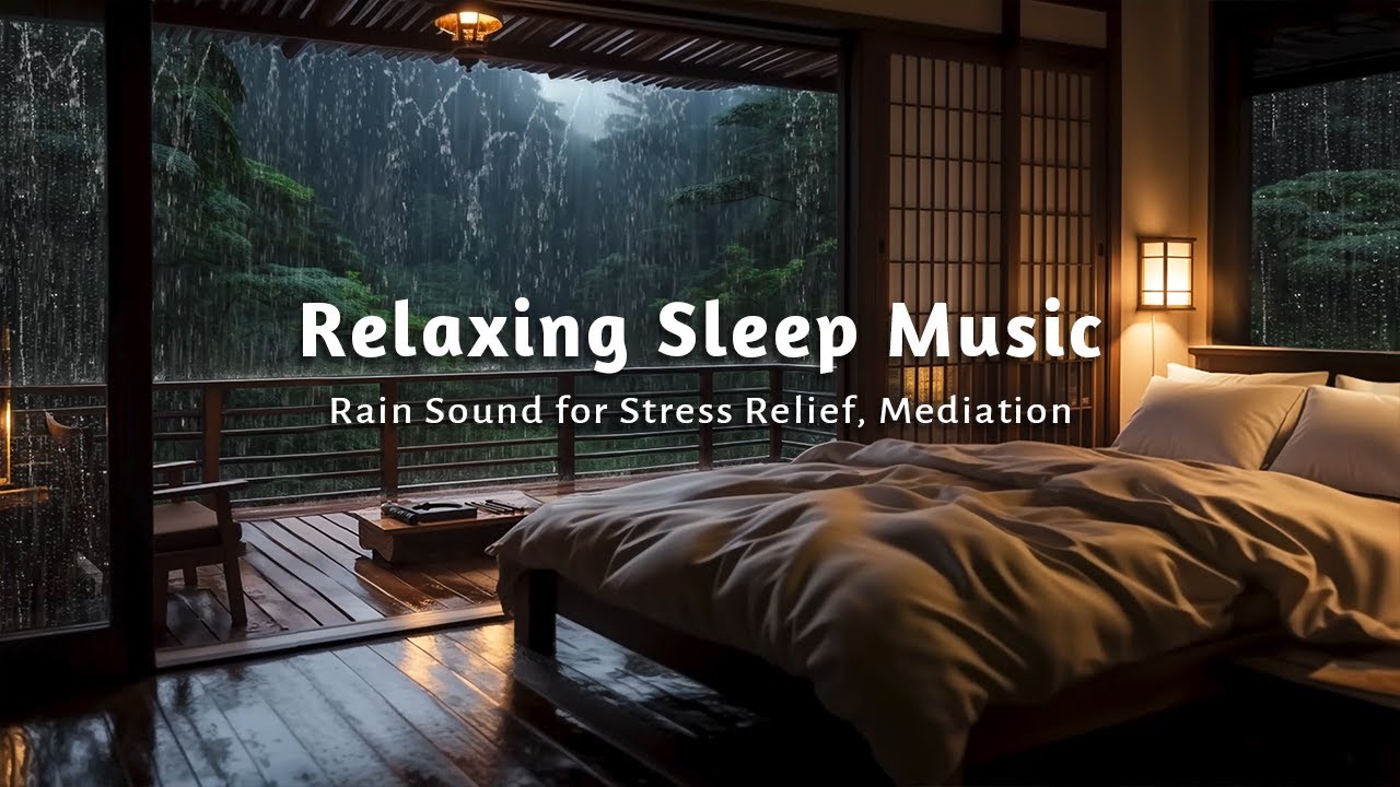 3 Hours Relaxing Sleep Piano Music with Soft Rain - Peaceful Music to Release Stress