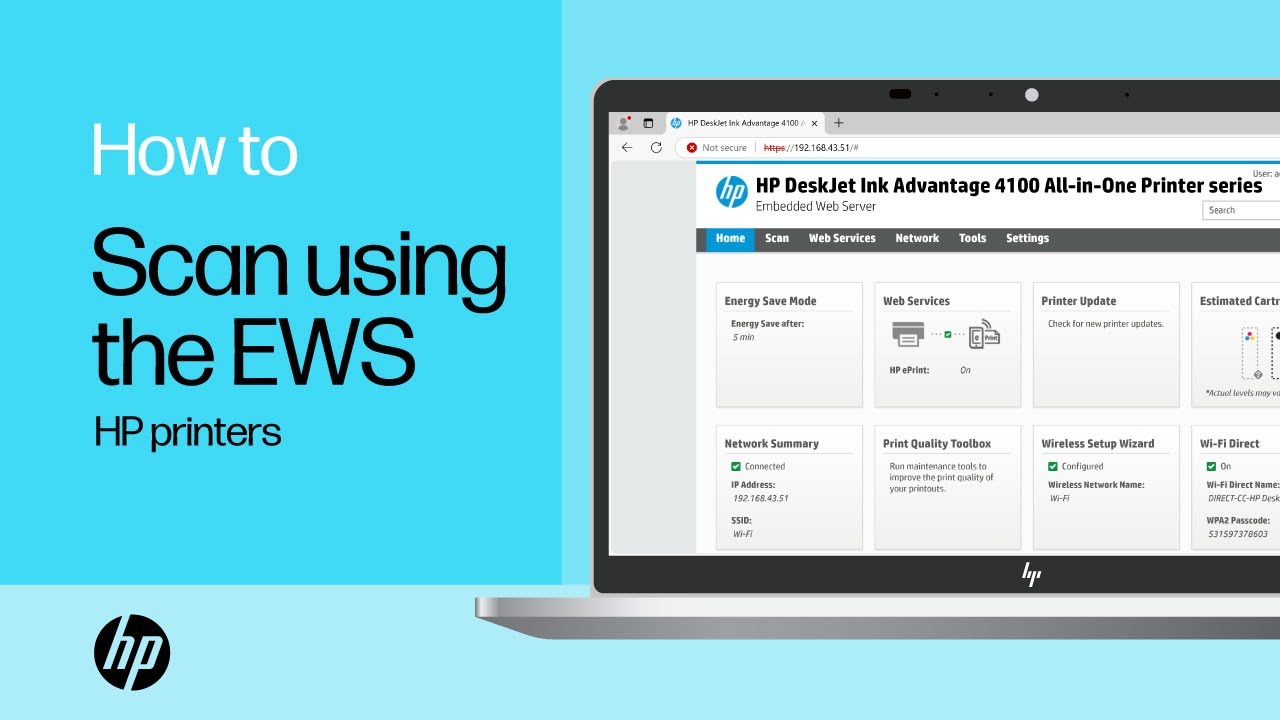 Scan from an HP printer using the Embedded Web Server (EWS) | HP printers | HP Support