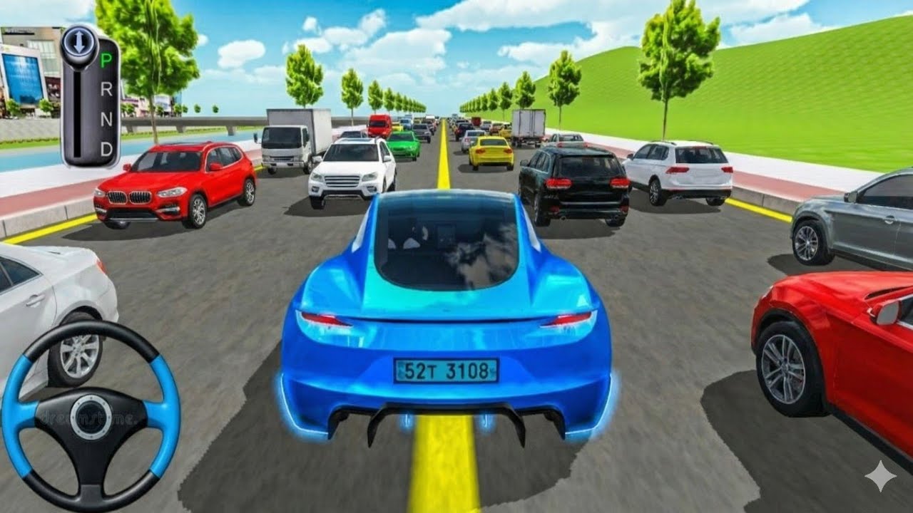 New Super CarBlue Tesla Roadster Car stuck for parking–3d driving class new update 2026#cardriving 