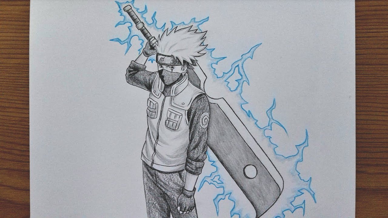 How To Draw Kakashi With Lightning Kubikiribocho || Fanmade Anime Drawing Tutorial