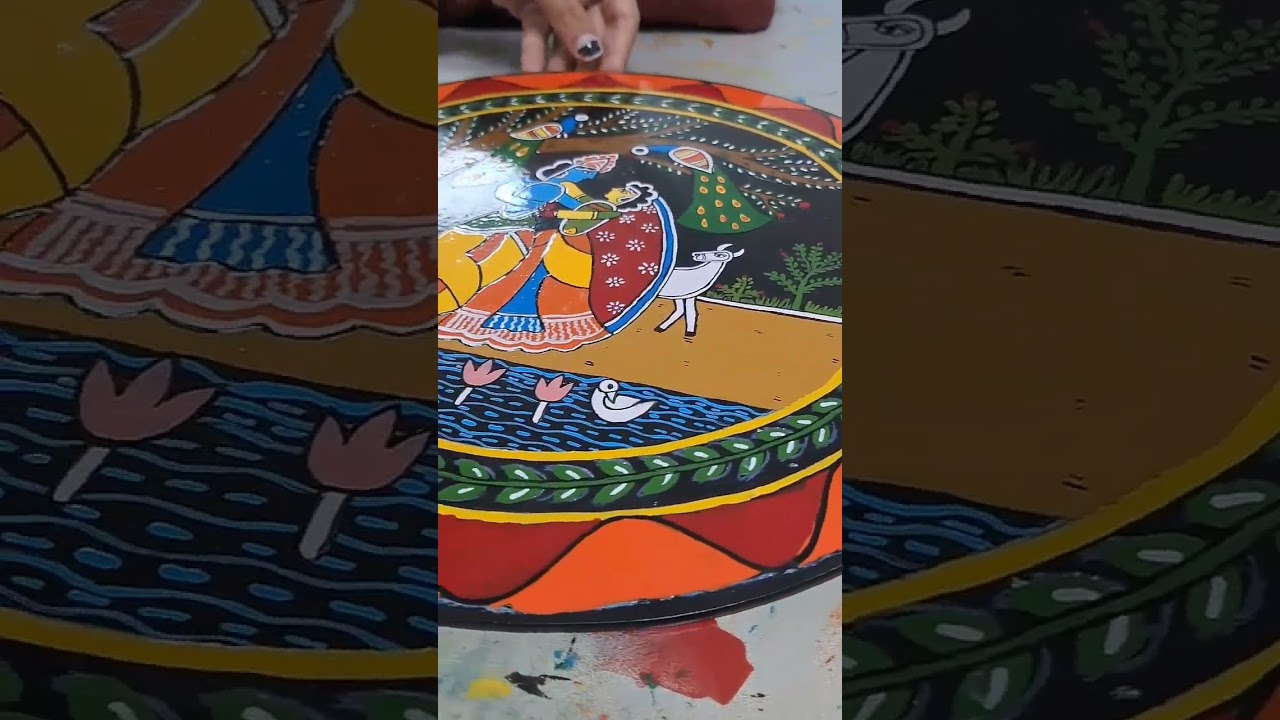 Tikuli #flokart #tikuli painting #radhakrishna #jaishreekrishna #jaishreeradha #bihar folk art