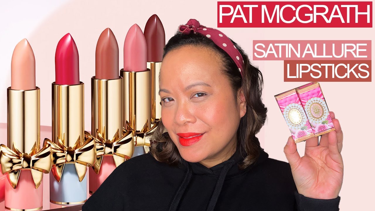 Pat Mcgrath New 11 Satin Allure Lipsticks - All Shades and Review - Try On