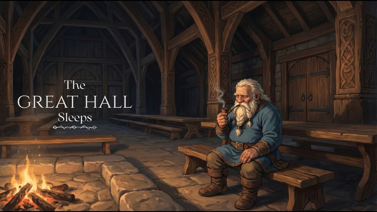 The Great Hall Sleeps | Calm Nordic Instrumental Music for Rest & Focus (1 Hour)