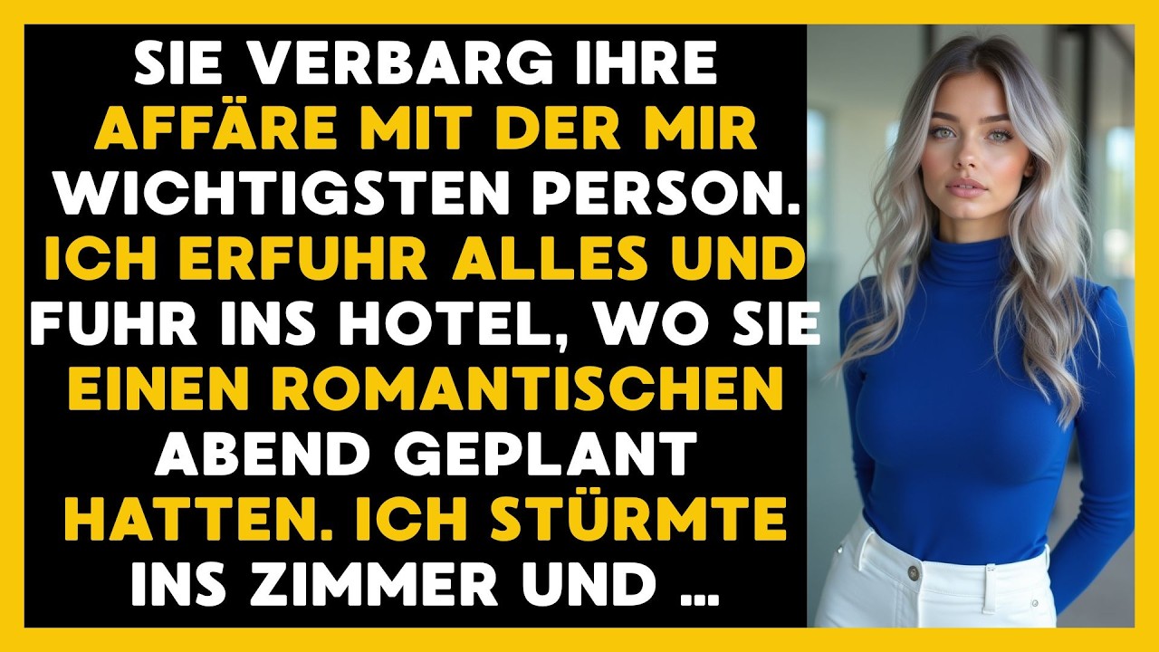 Sie verbarg ihre Affäre. Ich fuhr ins Hotel, wo sie verabredet waren, und stürmte ins Zimmer.