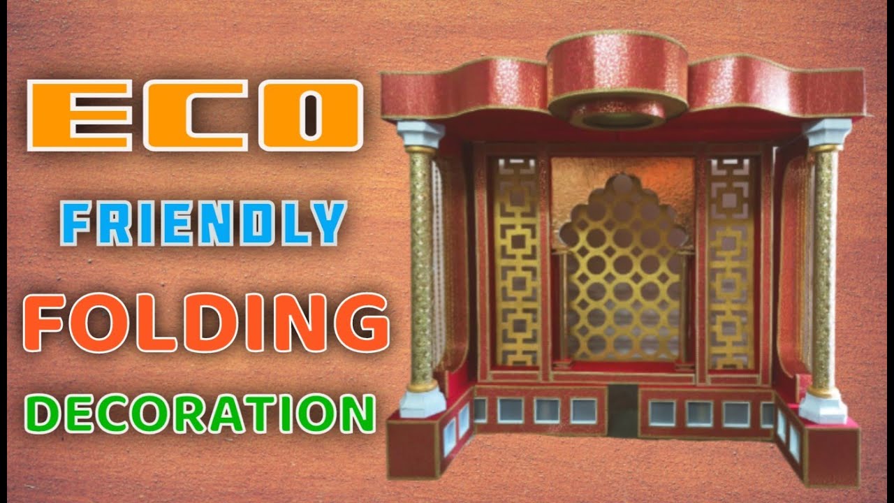Eco Friendly Ganpati Decoration at home | Folding Decoration| #craft