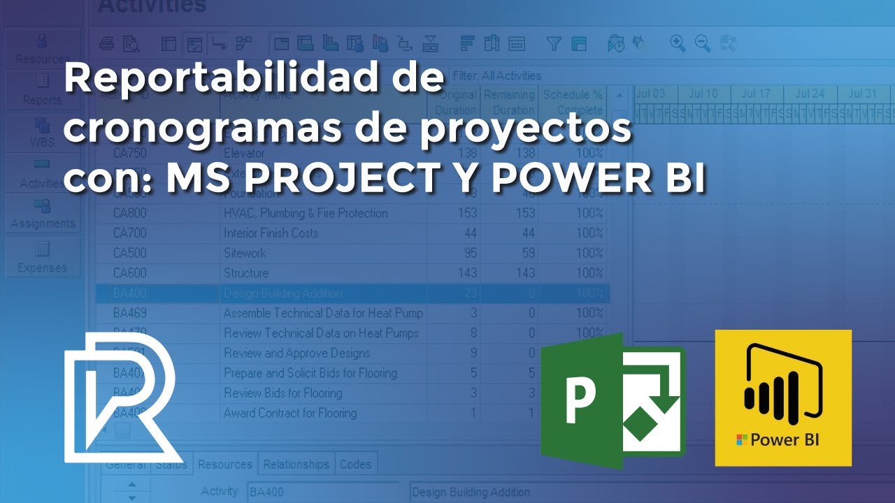 Reportabilidad de cronogramas de proyectos con: MS PROJECT Y POWER BI