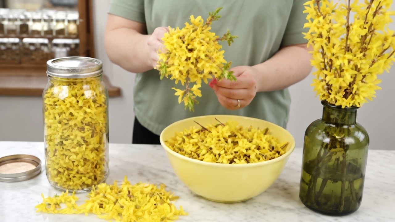 Sammle Forsythien-Bl&uuml;ten SOFORT! Ihre Kraft ist UNBEZAHLBAR im M&auml;rz