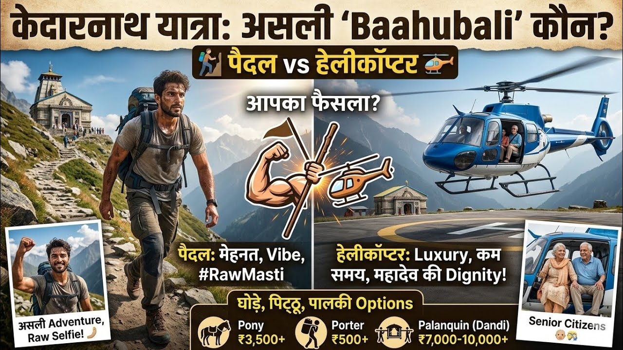 Helicopter vs पैदल यात्रा | घोड़ा करे या खच्चर | क्या सही है ✅ #kedarnath #chardham #travel